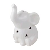 Wholesale - Ceramic Sitting Elephant with Cut Out Stars and LED Lighting C/P 6, UPC: 634894095172